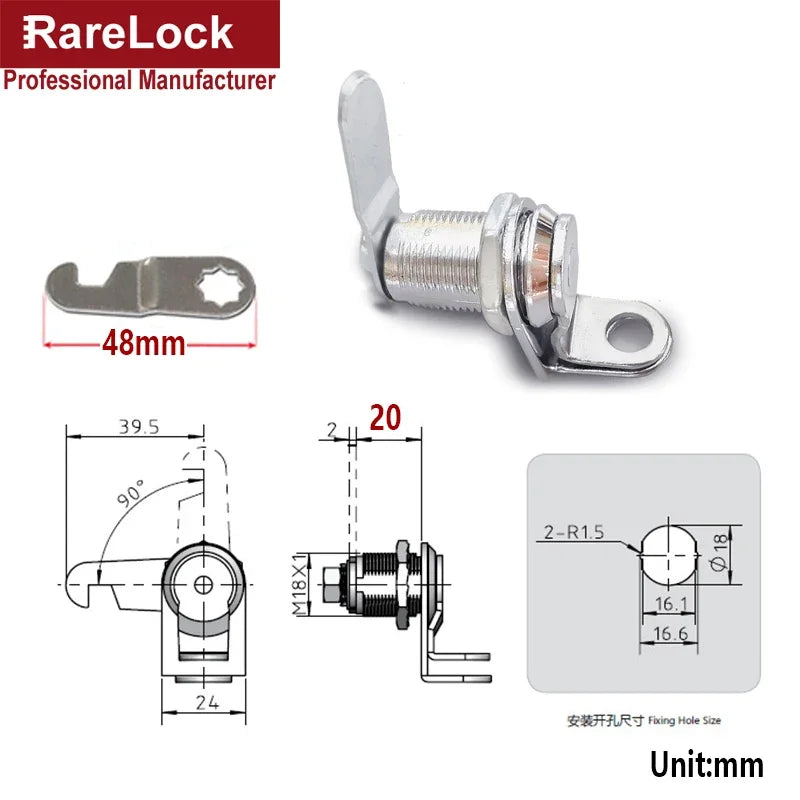 "Cabinet Cam Lock with Padlock | Secure School Lockers, Mailboxes, Storage Boxes & Wardrobes | Rarelock MS579"