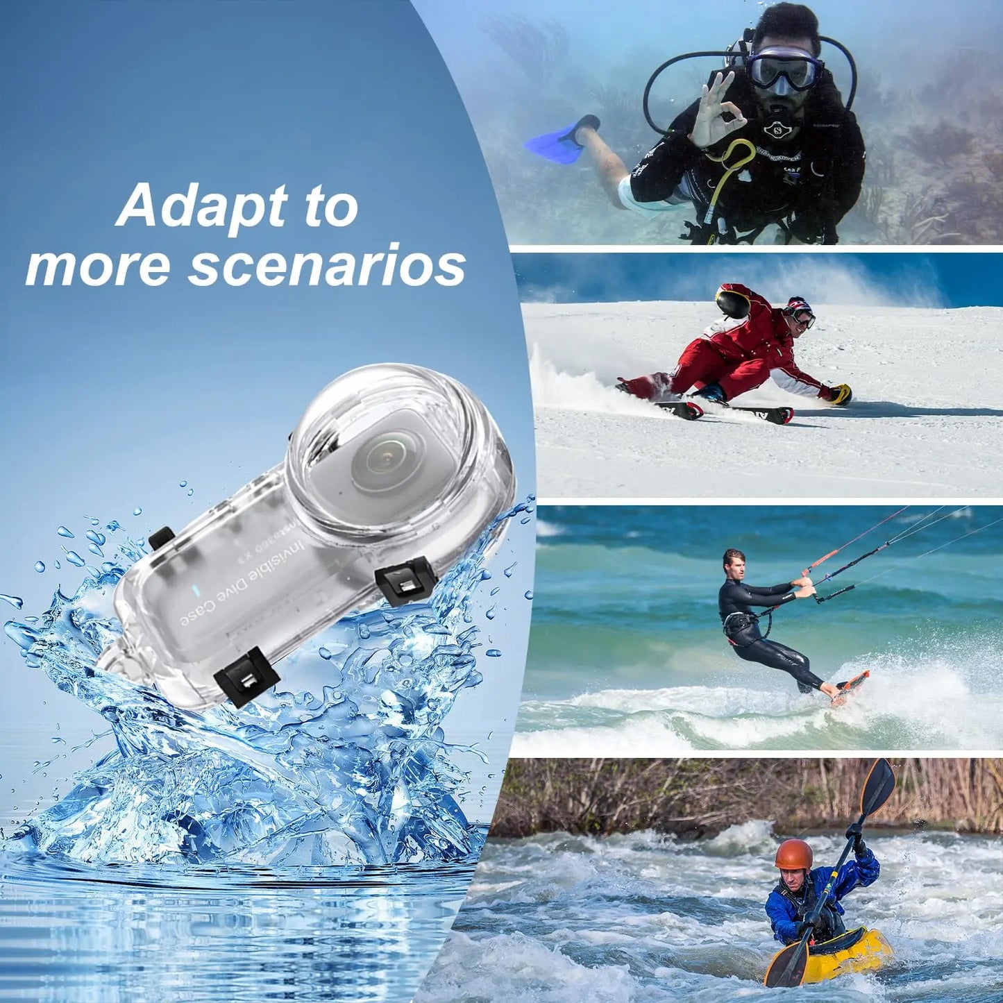 Dive Case For Insta360 X3 Waterproof Housing Cover Underwater Protector Fully Invisible Diving Shell Camera Accessories