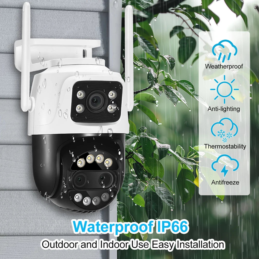 12MP 5K PTZ Wifi Camera 8X Zoom Dual Screen Ai Human Detect Auto Tracking CCTV Outdoor Surveillance Camera home iCSee