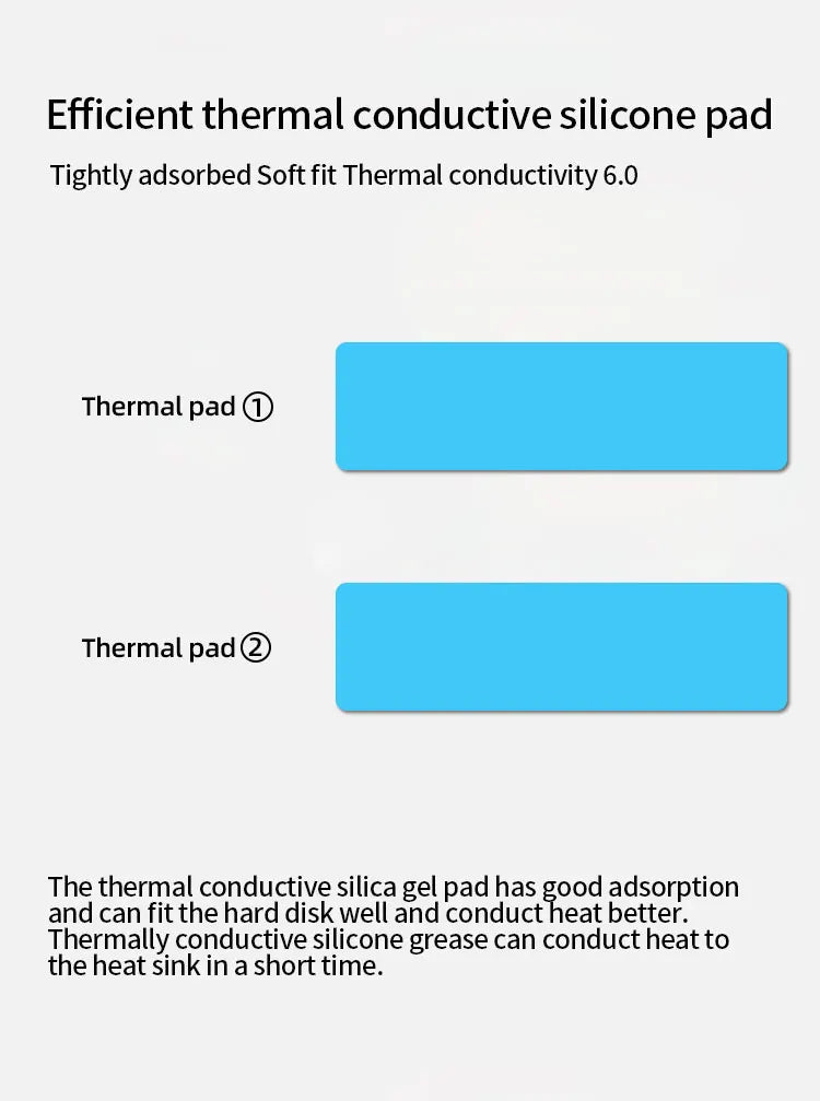 TEUCER M.2 NVMe SSD Heat Sink 2280 Solid State Disk Air Circulation Cooler Heatsink Gasket with Thermal Pad PC Accessories