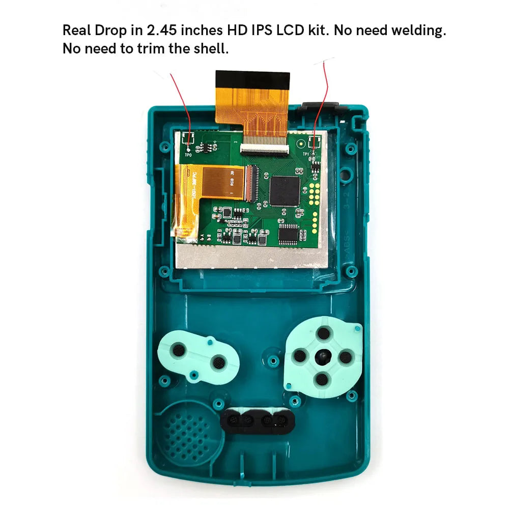 2023 Newest Real Drop In 2.45" GBC Retro Pixel HD IPS Backlight LCD Kit For Gameboy Color GBC No Need Welding and Trim Shell