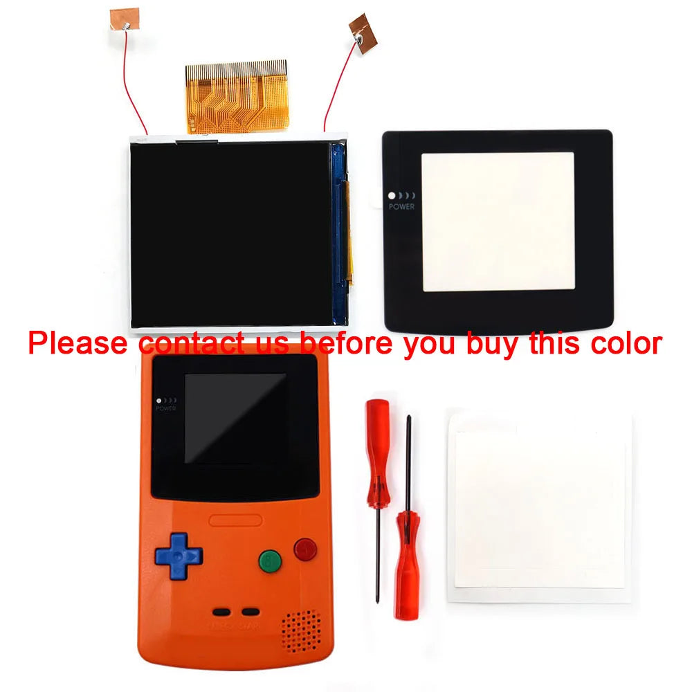 2023 Newest Real Drop In 2.45" GBC Retro Pixel HD IPS Backlight LCD Kit For Gameboy Color GBC No Need Welding and Trim Shell