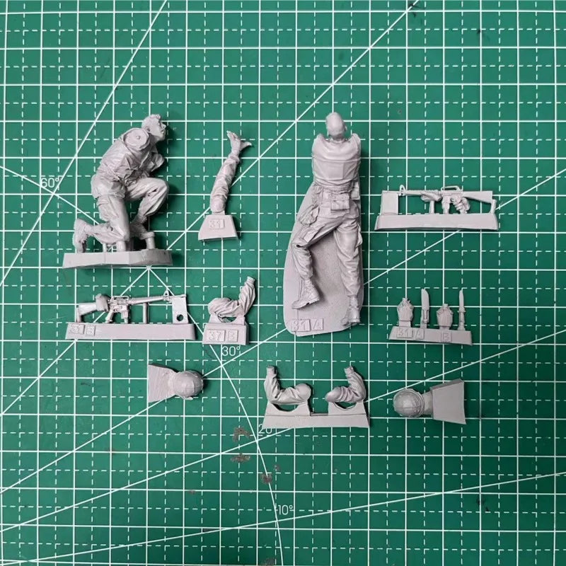 1/35 Scale Resin Figure Assembly Model Kit Us Marine Corps Soldier 2 Person Miniature Toy Unassembled and Unpainted 1286X