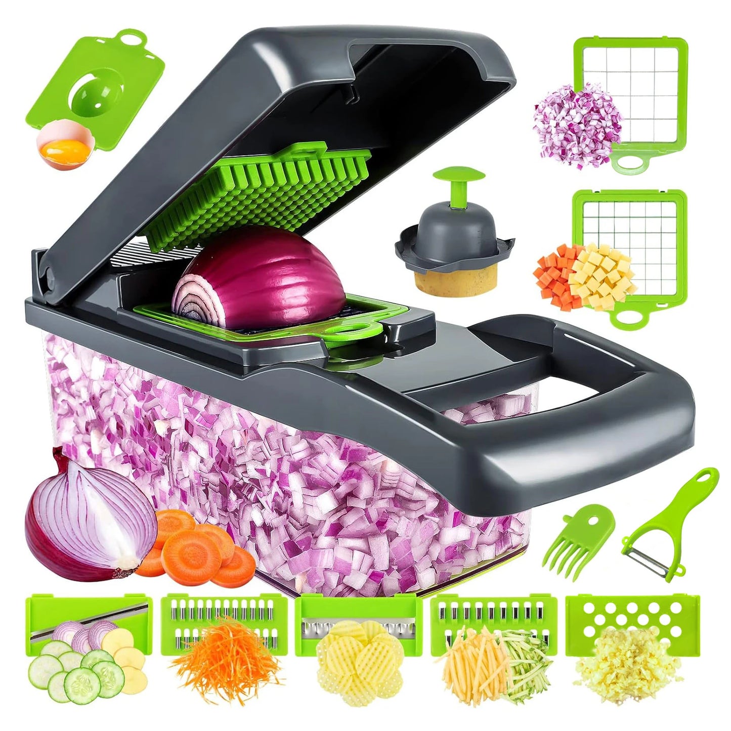 Vegetable Slicer, Multifunctional Vegetable Chopping Machine Home Kitchen Outdoor Picnic Salad Chopping Tool