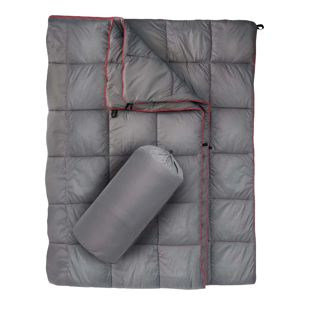 Stay Cozy Anywhere Outdoor Travel Blanket For Cold Weather Down Camping Blanket Wearable Waterproof grey