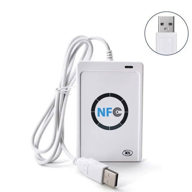 NFC ACR122U RFID Reader Writer Copier Duplicator Clone USB S50 13.56MHz M1 UID CUID Writable Tag Keyfobs Access Control Cards