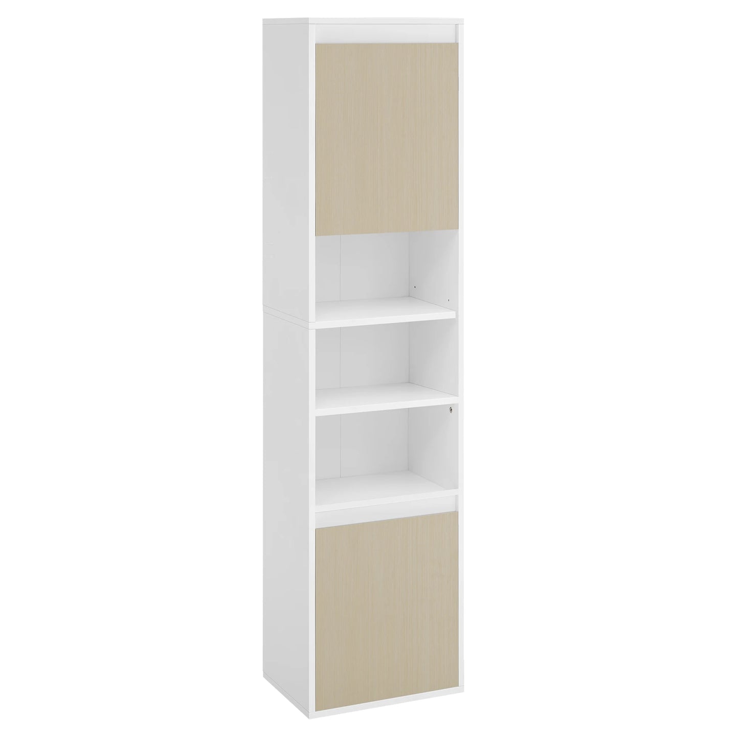 VASAGLE Bathroom Cabinet Wall-Mounted, Tall Bathroom Wall Cabinet, Adjustable Door Swing Direction, 7 Compartments