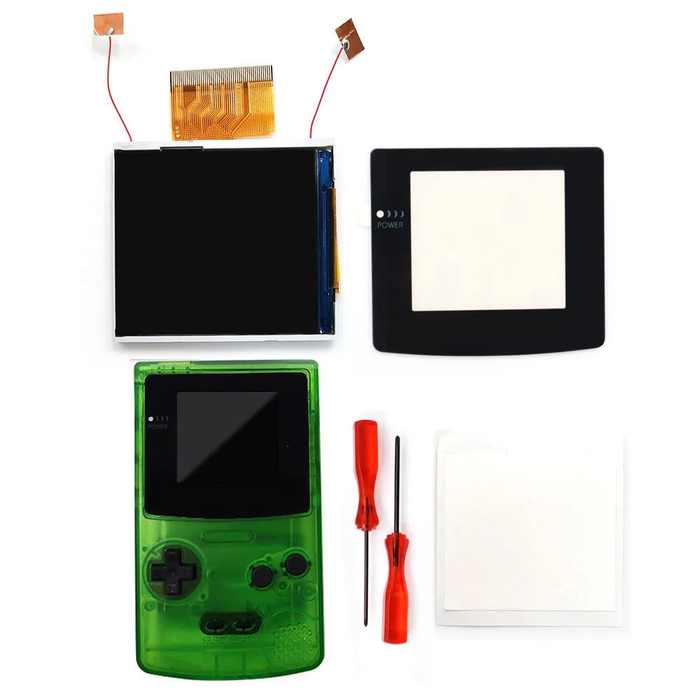 2023 Newest Real Drop In 2.45" GBC Retro Pixel HD IPS Backlight LCD Kit For Gameboy Color GBC No Need Welding and Trim Shell