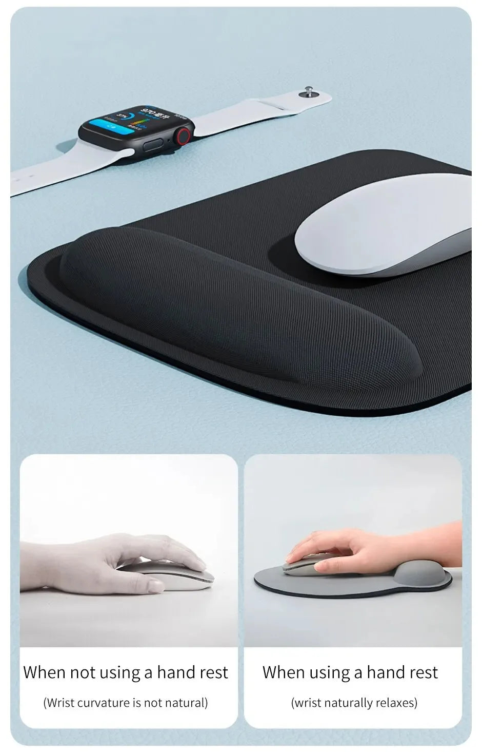 Coolcirc Computer Game Mouse Pad Large Thickened Eva Ergonomic Mousepad Wrist Pad Non-Slip Mouse Mats For Office Accessories