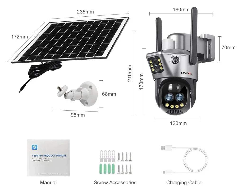 كاميرا LS VISION 6K 12MP 10x Zoom 4G تعمل بالطاقة الشمسية خارجية WiFi PTZ شاشة مزدوجة إنذار الضوء الأحمر والأزرق تتبع تلقائي كاميرات المراقبة