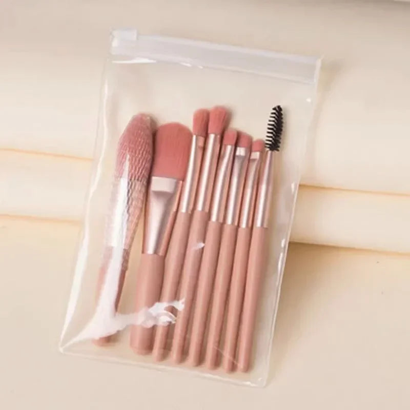 8pcs Portable Soft Bristled Makeup Brushes Color Makeup Brush Set Novice Beginners Advanced Full Set of Makeup Tools