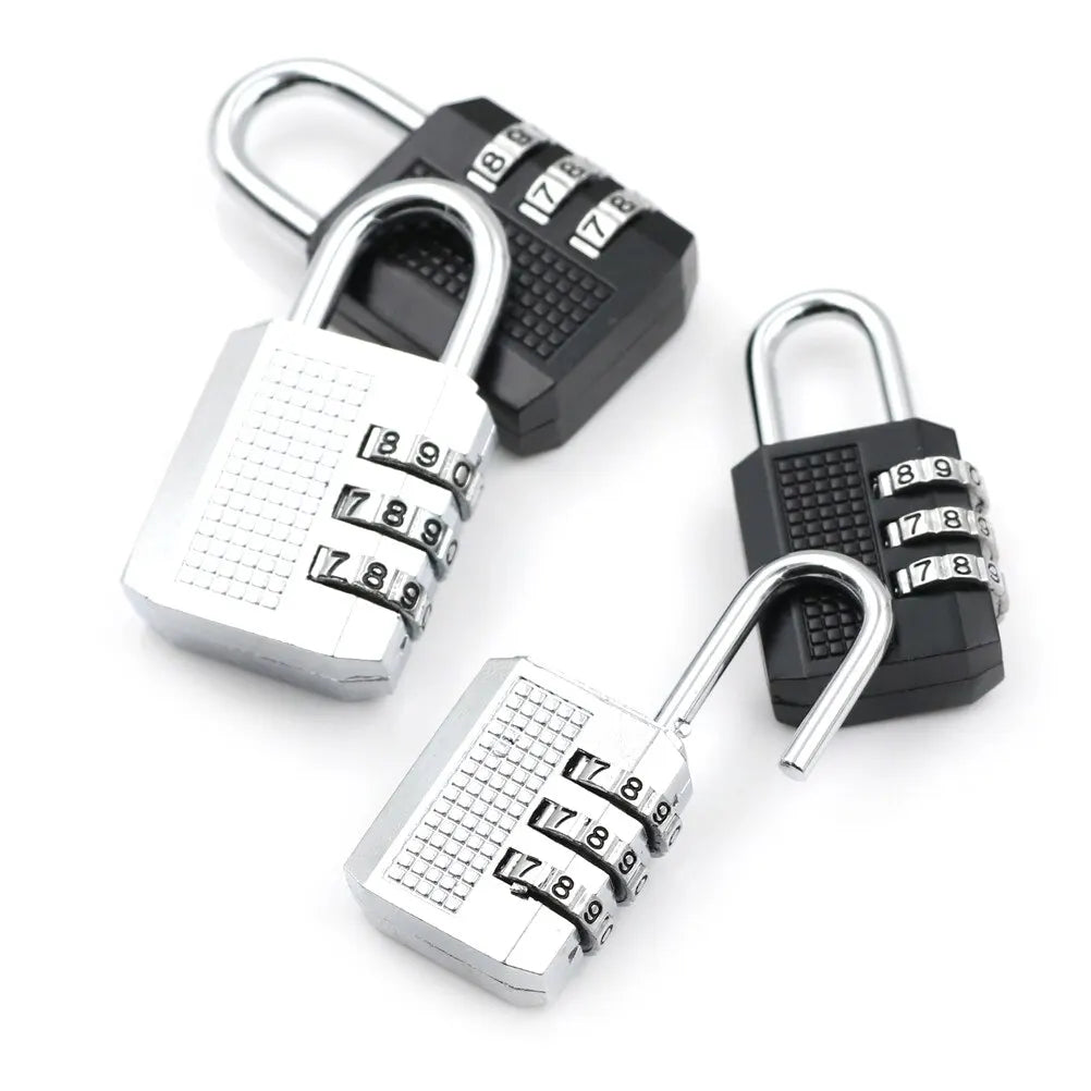 1PC 3 Digit Resettable Combination Padlock Coded Lock School Gym Locker Sheds Metal Code Password Lock Padlock