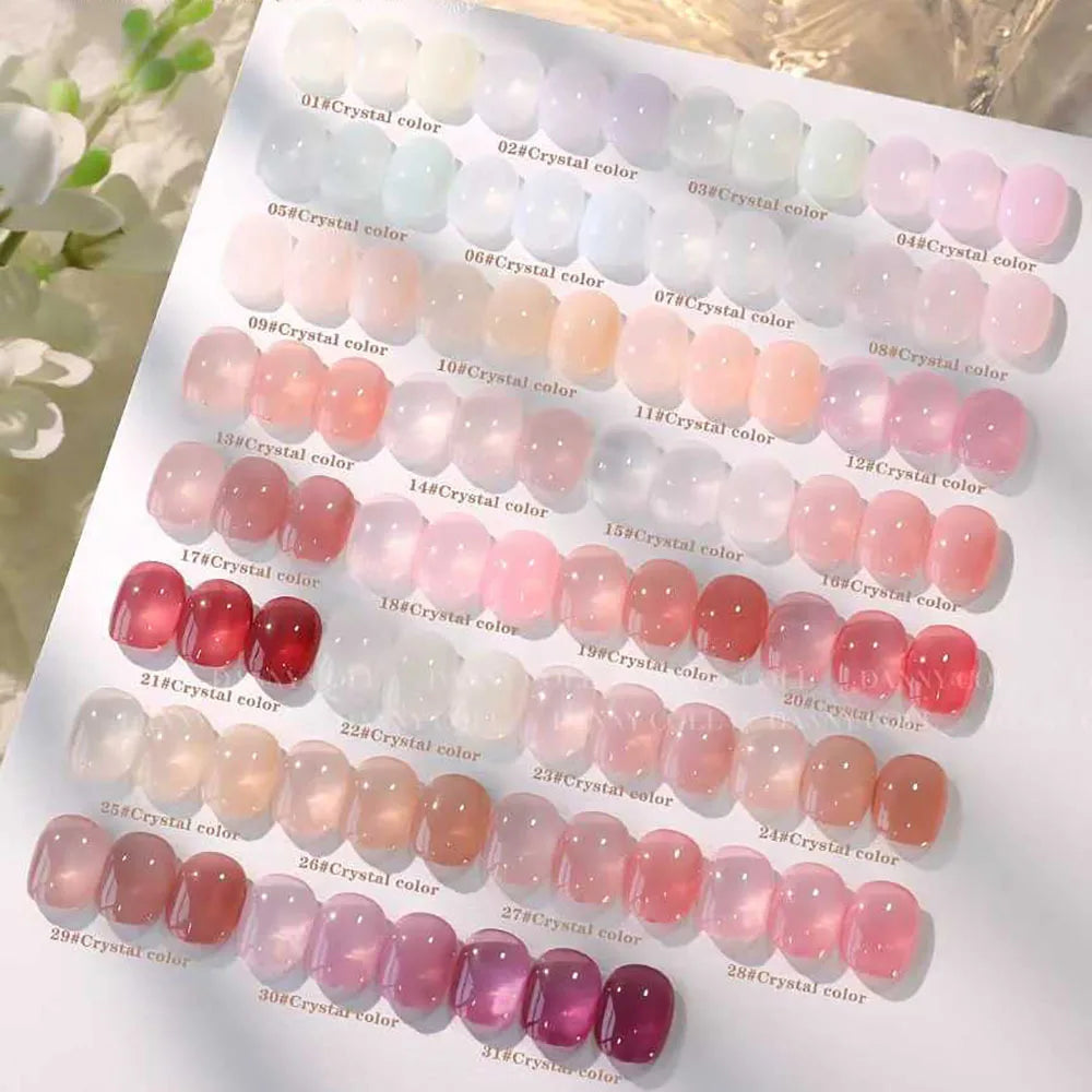 31 pcs Jelly Gel Polish Set Korean Style Translucent UV Soak Off Gelpolish Nail Art Gel Polish Primer Manicure Nail Gel Lacque