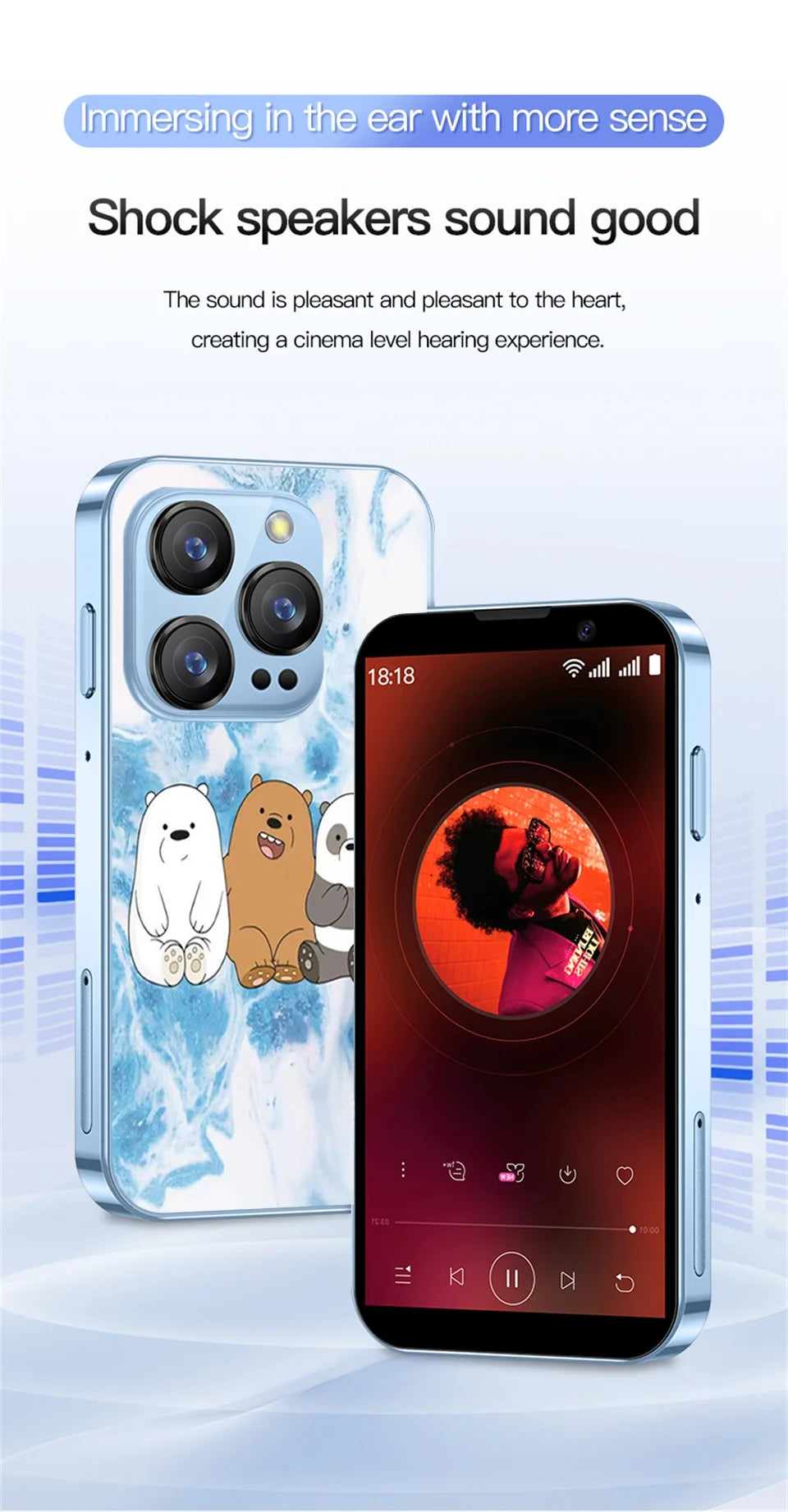 New SOYES XS18 Pro 3.0" Mini Smartphone 2GB RAM 16GB ROM Android 9.0 Face Recognition Dual SIM Dual Standby 3G Network