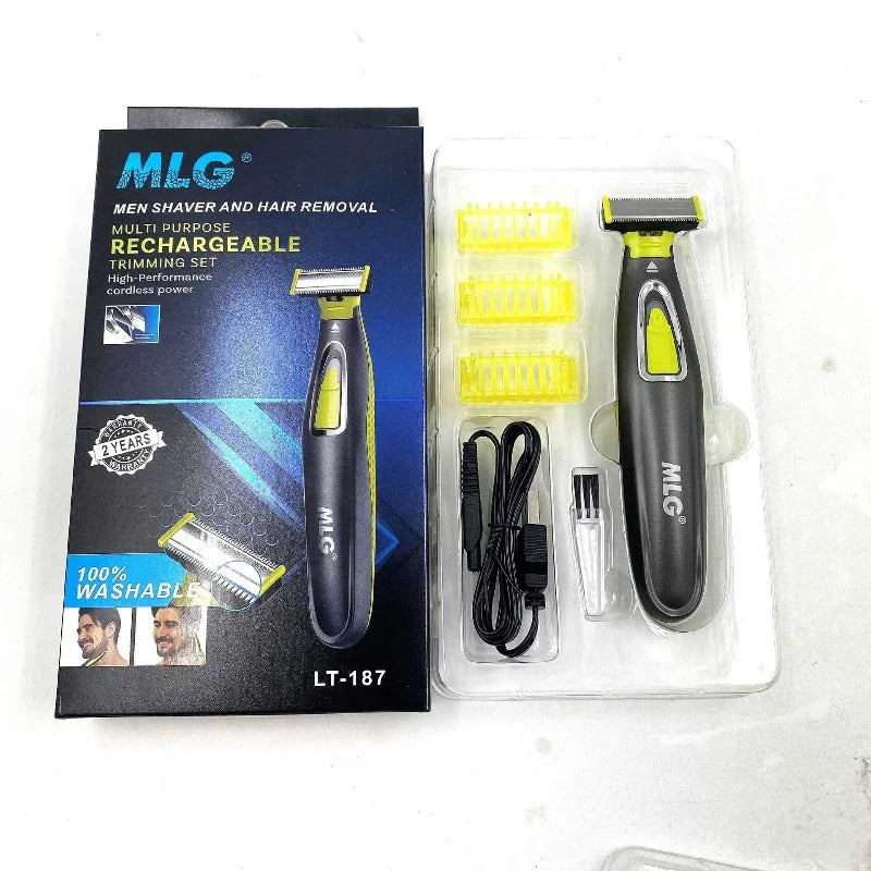 YS00123- MLG USB Rechargeable Waterproof Washable Rechargeable Electric Shaver Beard Razor Body Trimmer Men Shaving Machine Hair