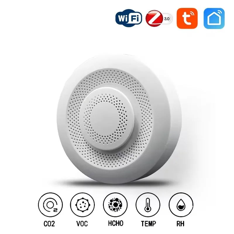 Smart Tuya Zigbee / WIFI Airbox CO2 Formaldehyde VOC Detector Temperature Humidity Sensor App Control Smart Home Scene Linkage