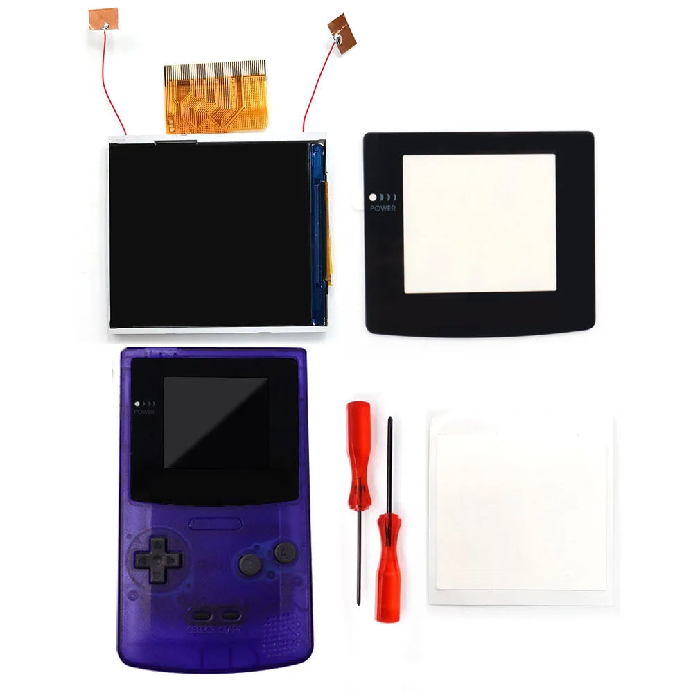 2023 Newest Real Drop In 2.45" GBC Retro Pixel HD IPS Backlight LCD Kit For Gameboy Color GBC No Need Welding and Trim Shell