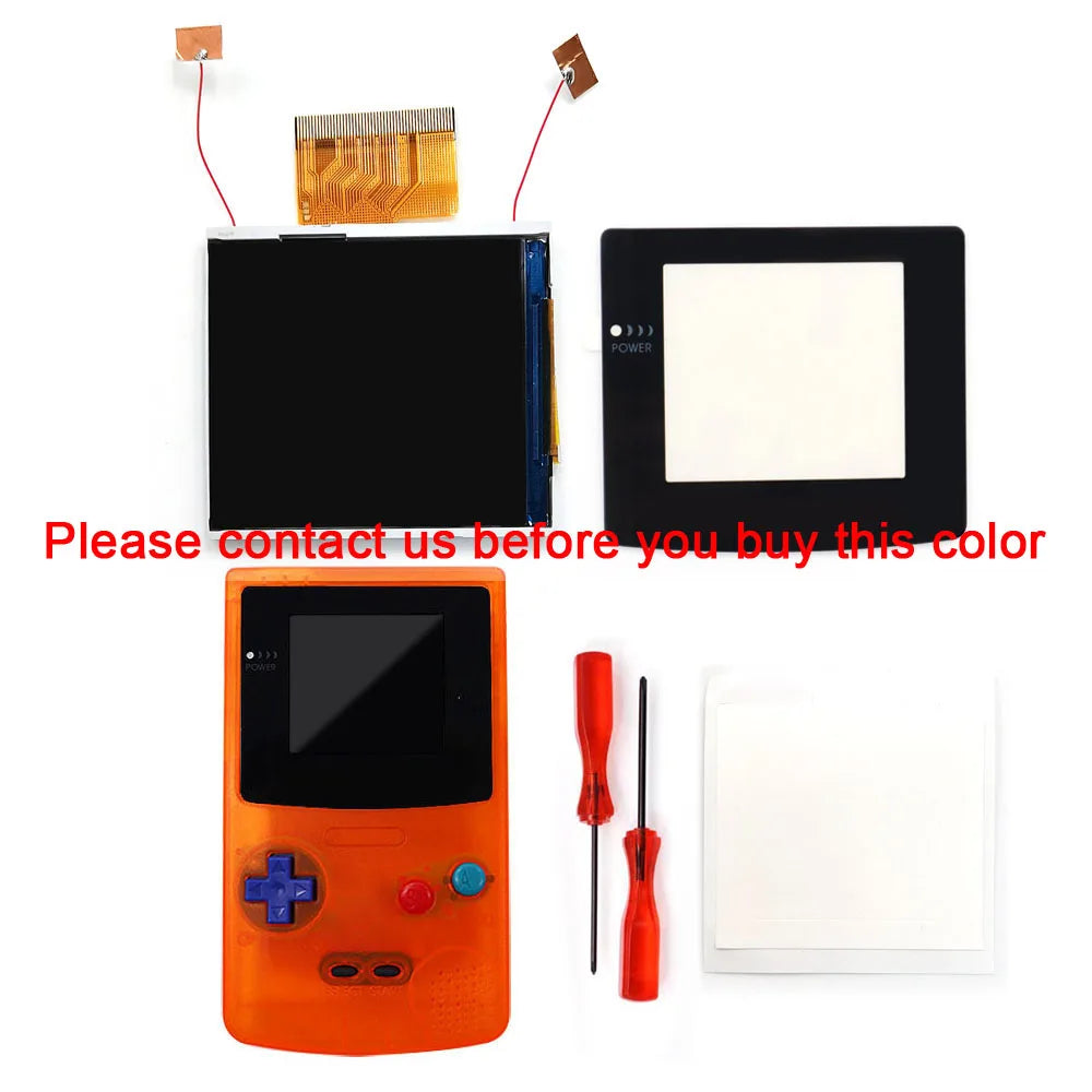 2023 Newest Real Drop In 2.45" GBC Retro Pixel HD IPS Backlight LCD Kit For Gameboy Color GBC No Need Welding and Trim Shell