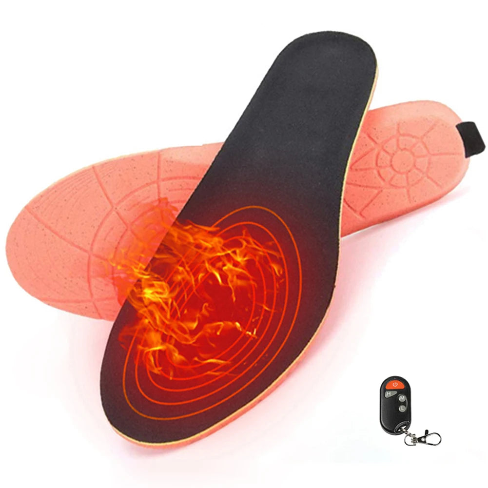 Electric Heating Insoles Foot Warmer 2000mAh Rechargeable Remote Control Heated Shoes Insoles Winter Outdoor Thermal Insoles Pad