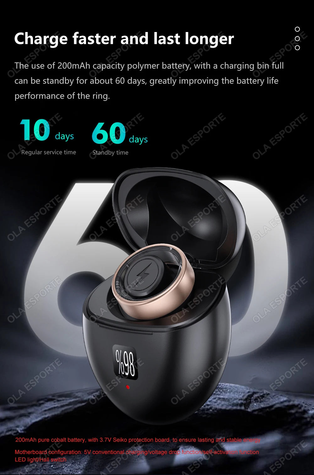 2024 New Smart Ring Men Women Military Grade Titanium Steel Shell Sleep Health Monitoring IP68&3ATM Waterproof Multi-sport Modes