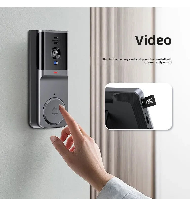 M16A 1080P wireless waterproof video doorbell 4.3-inch IPS screen Infrared Night vision doorbell Family Apartment 2.4G camera