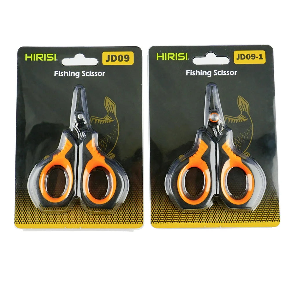 Hirisi Braid Line Scissors Stainless Steel Titanium Coating Antirust Anti-Slip Handle Sharp Wire Cutter Carp Fishing Tools