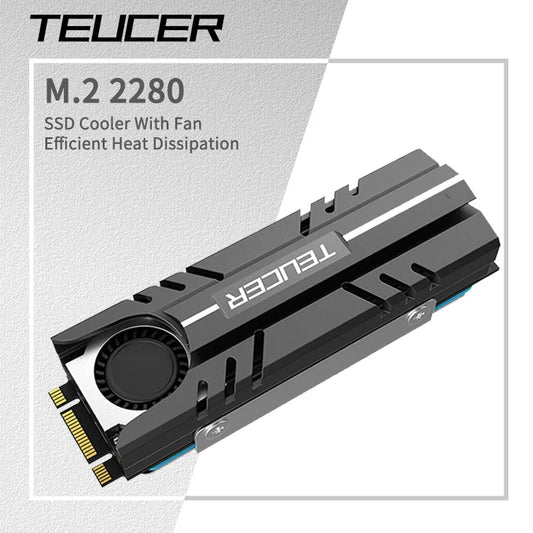 TEUCER M.2 NVMe SSD Heat Sink 2280 Solid State Disk Air Circulation Cooler Heatsink Gasket with Thermal Pad PC Accessories