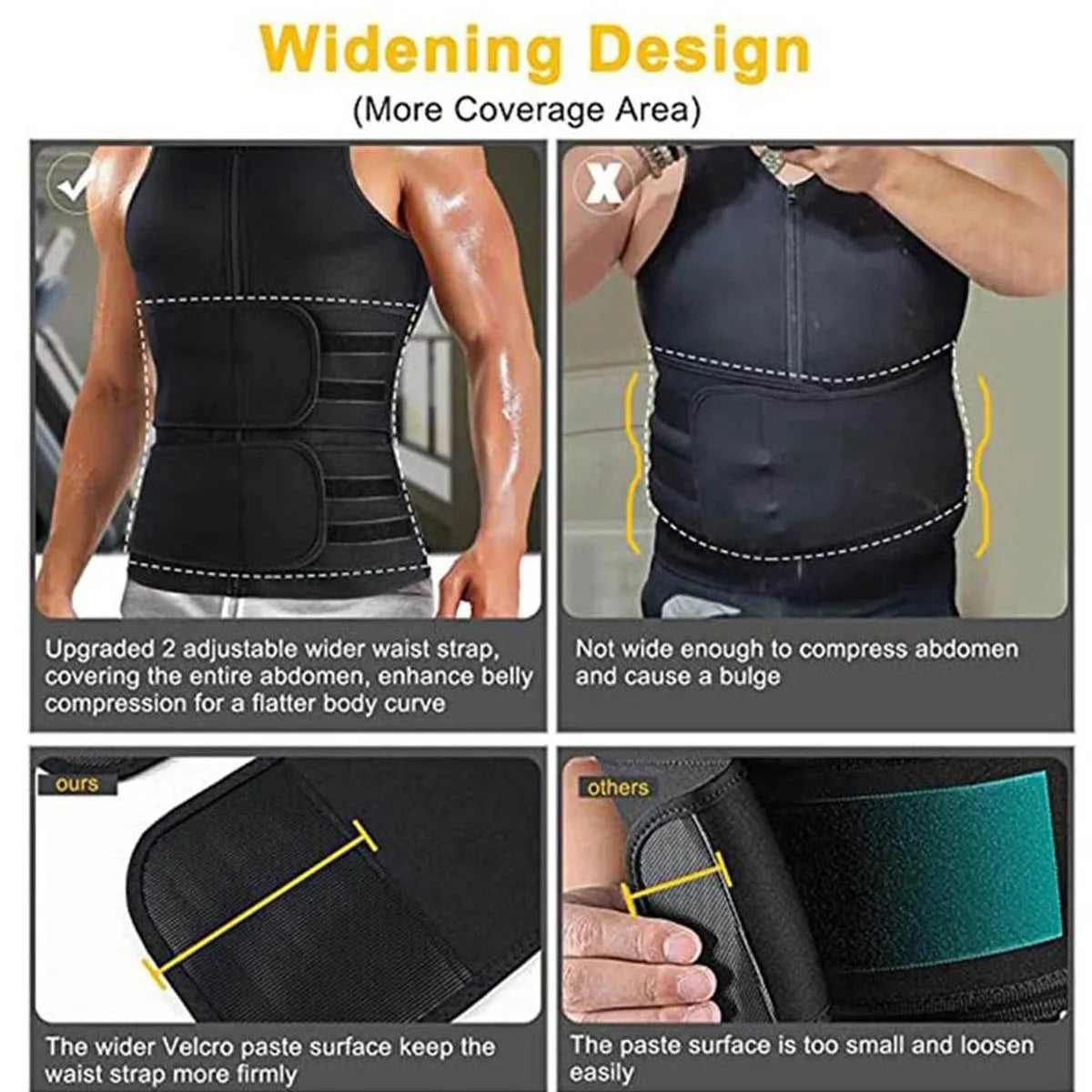 Sauna Vest for Men with Waist Trainer Neoprene Sauna Sweat Suit Slimming shirt Workout Tank Top Body shaper fitness