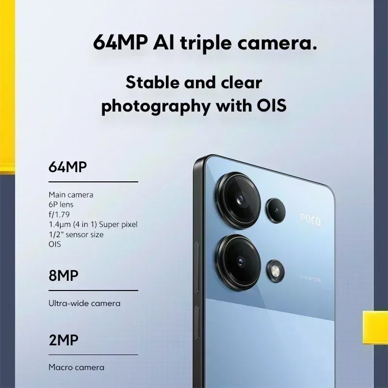 POCO M6 Pro Global Version 64MP Triple Camera with OIS Helio G99 Ultra 67W turbo charging 120Hz Flow AMOLED