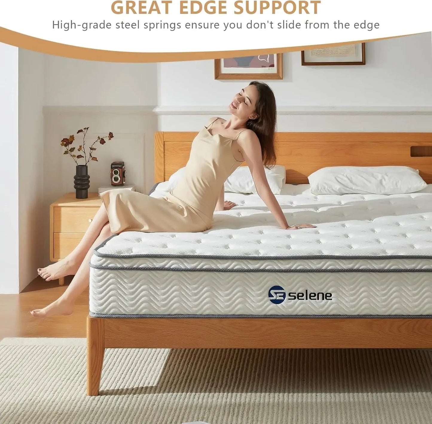 Size Mattress, 10 Inch Mattress Full with Pocket Spring and Memory Foam for Pressure Relief, Motion Isolation, Edge Support, Med