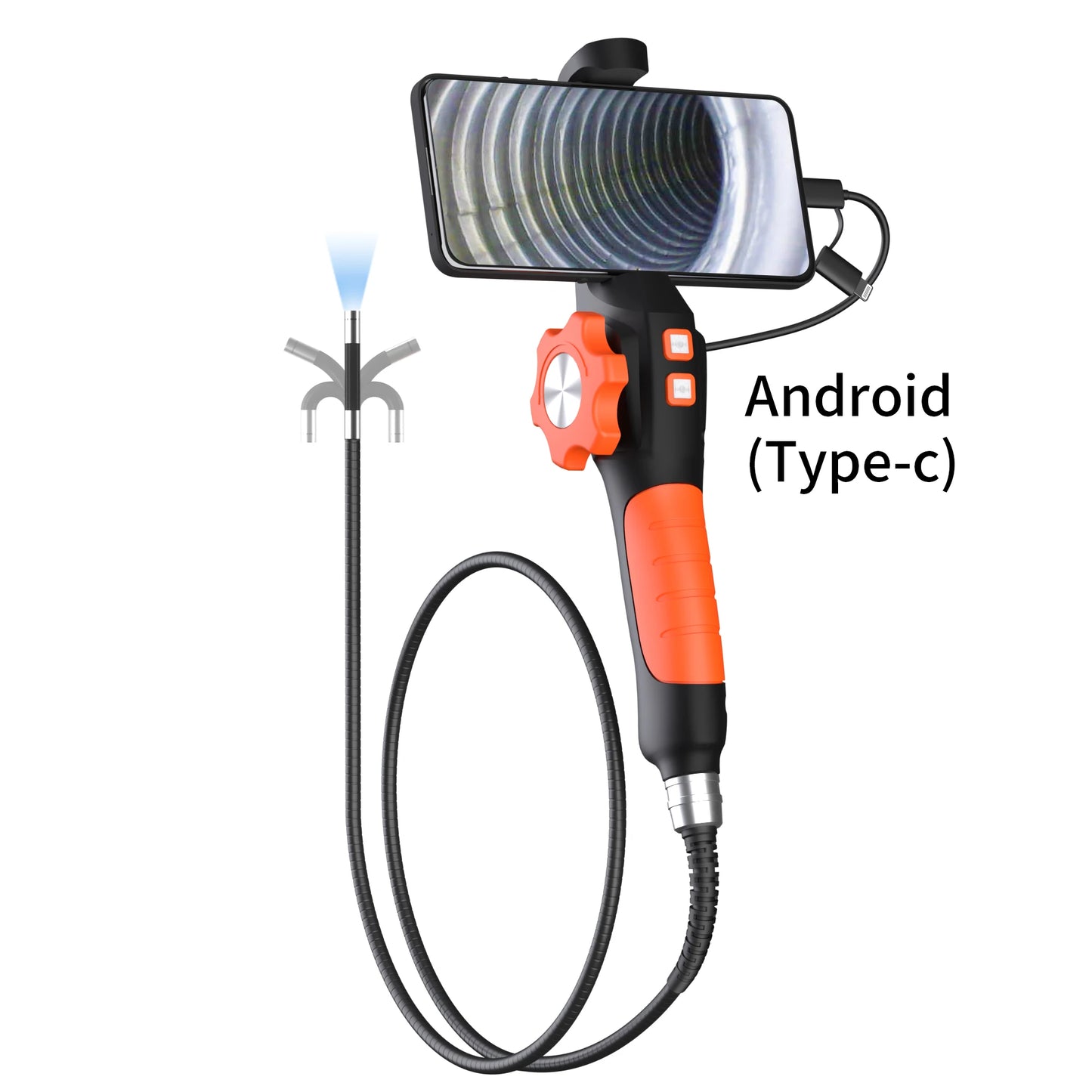 6mm For Android ISO  Two Way Articulating Steering Endoscope CMOS Borescope Inspection Otoscope Camera Digital Microscope