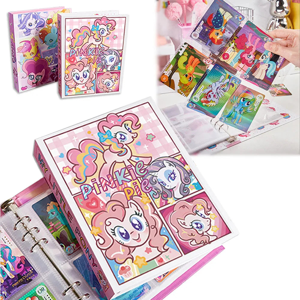 20pcs Card Album Book My Little Pony Twilight Sparkle Rainbow Dash Rarity Letter Holder Binder Card Notebook Collection Toy