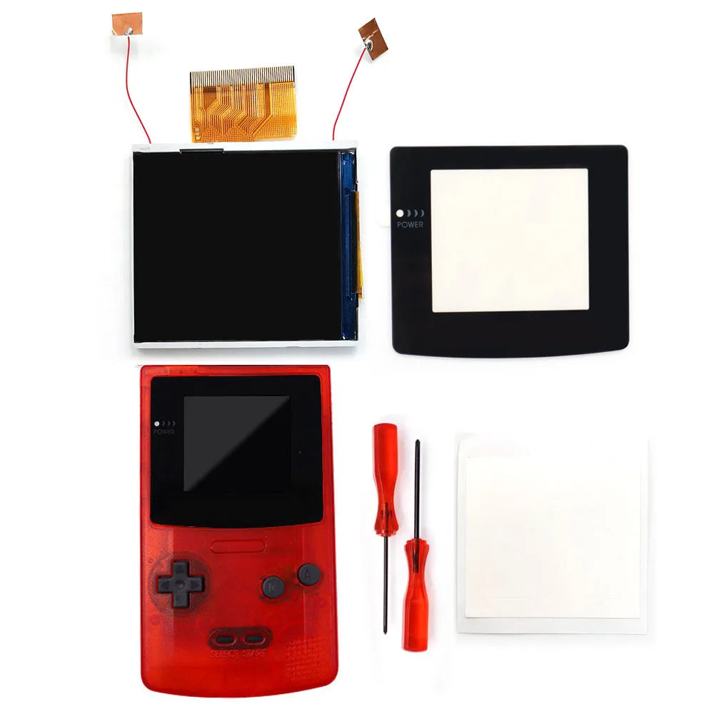 2023 Newest Real Drop In 2.45" GBC Retro Pixel HD IPS Backlight LCD Kit For Gameboy Color GBC No Need Welding and Trim Shell