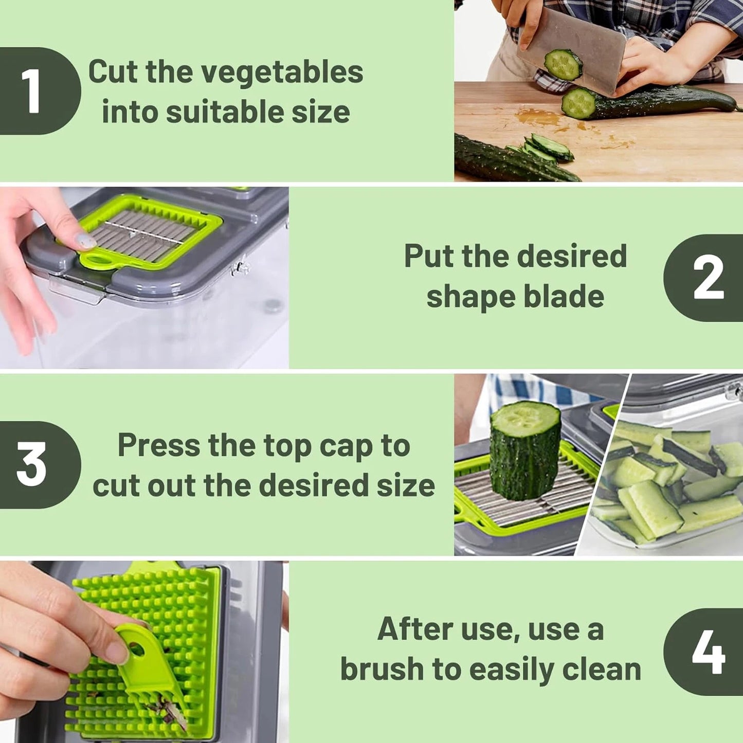 12/22 in 1 Multifunctional Vegetable Cutter Manual Food Chopper Potato Shredder Vegetable Slicer with Container Kitchen Gadget