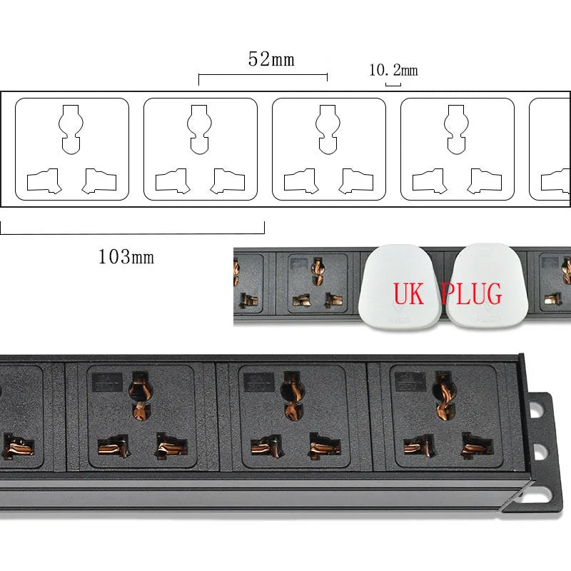 IEC-C14 port PDU power strip 2-9 Unit Universal output socket Network Cabinet Rack Switch wireless Electrical Socket