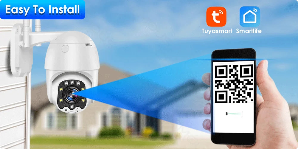 Tuya WiFi IP-camera 5-creatный OPTICHеский зум HD PTZ كاميرا آمنة AI مراقبة CCTV مراقبة الفيديو Alexa Goog