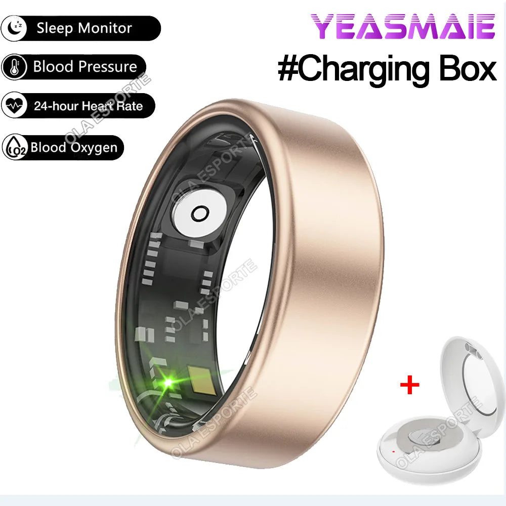 2024 New Smart Ring Men Women Military Grade Titanium Steel Shell Sleep Health Monitoring IP68&3ATM Waterproof Multi-sport Modes