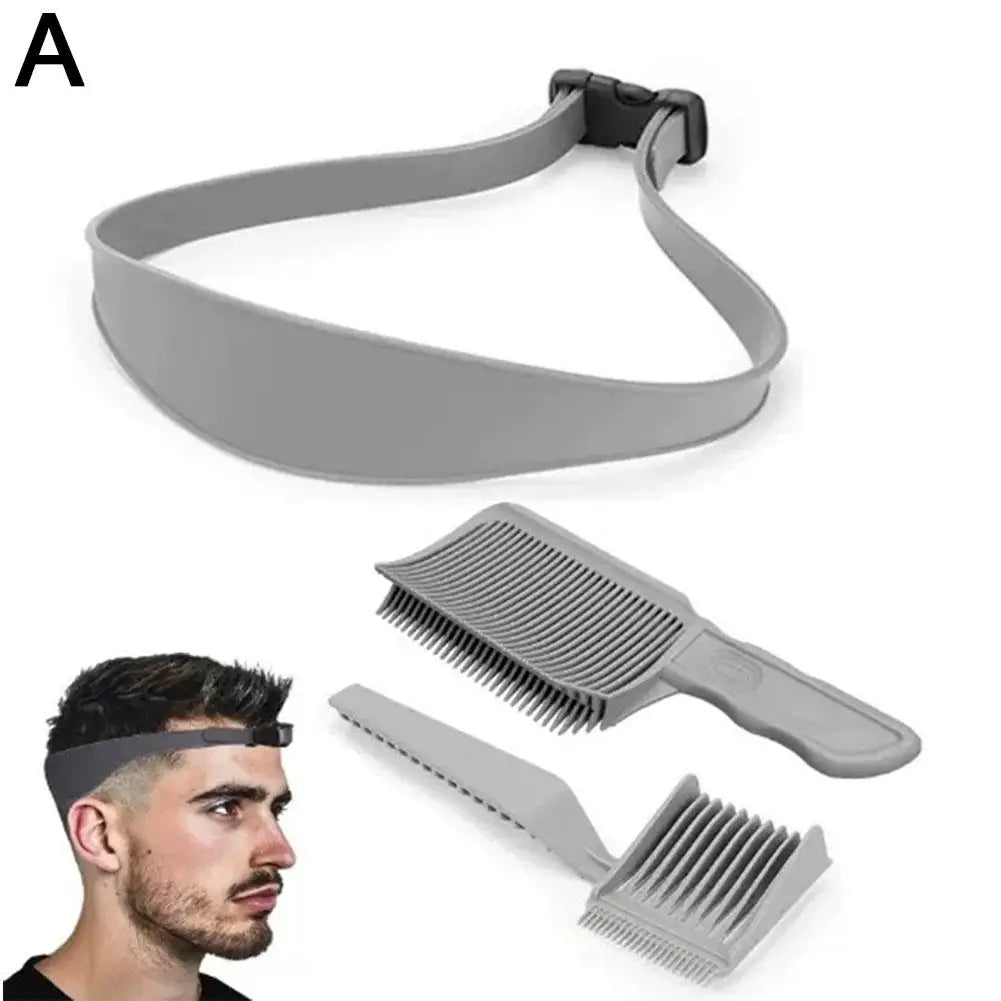 Gradient Hairstyle DIY Hair Cutting Tool Set - Curved Headband Barber Fade Combs For Home Hair Trimming And Haircuts