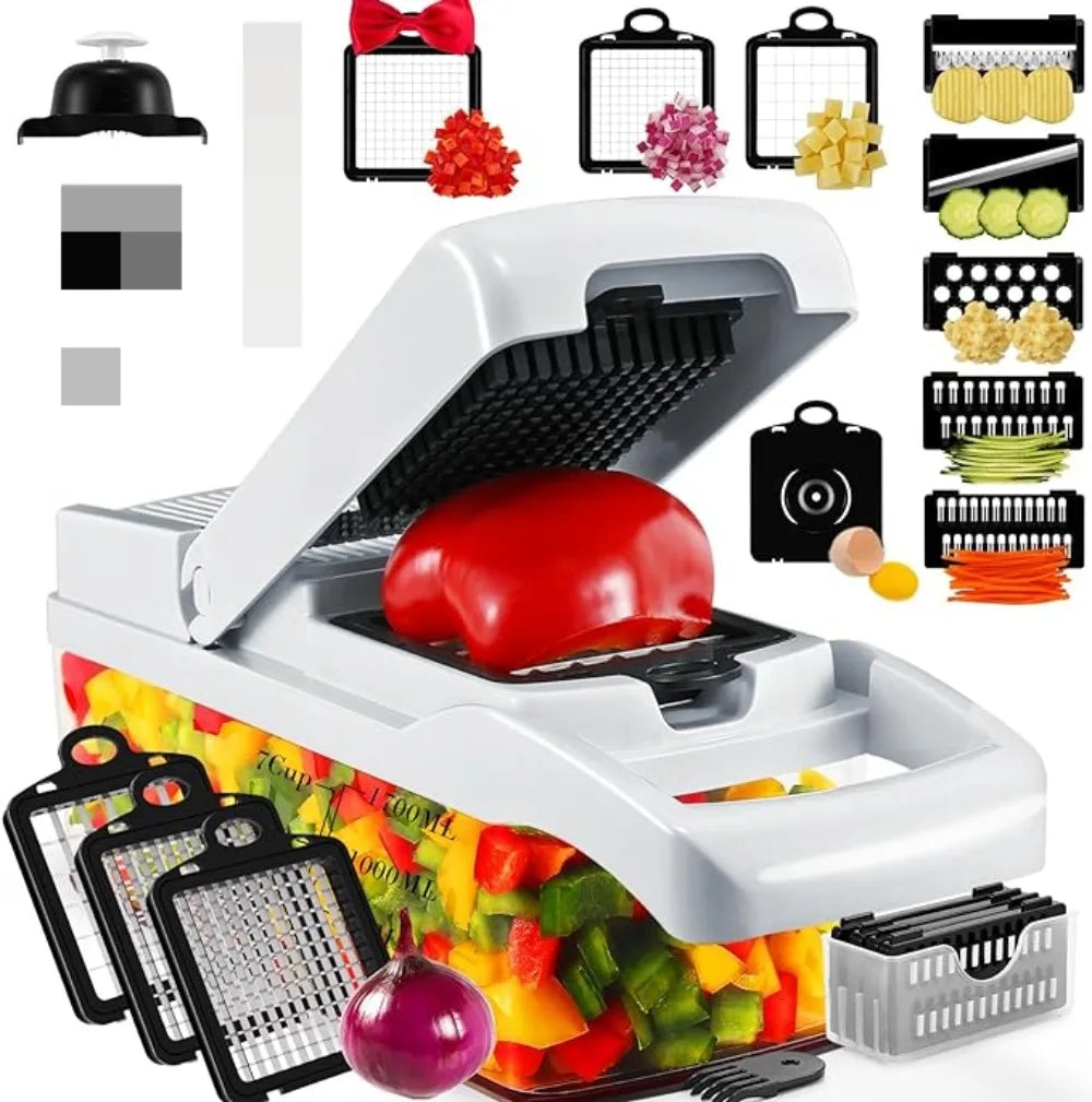 Vegetable Slicer, Multifunctional Vegetable Chopping Machine Home Kitchen Outdoor Picnic Salad Chopping Tool