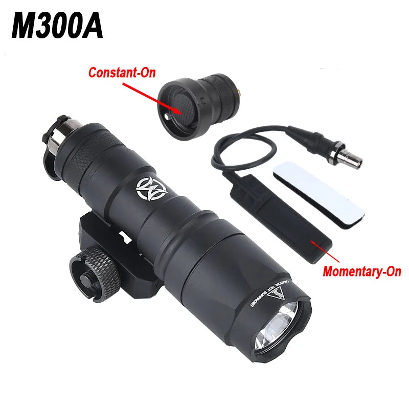 WADSN Tactical Airsoft Flashlight Surefir M600 M600C M300 M300A Light For AR15 Rifle Scout LED Hunting Weapon Gun Outdooring