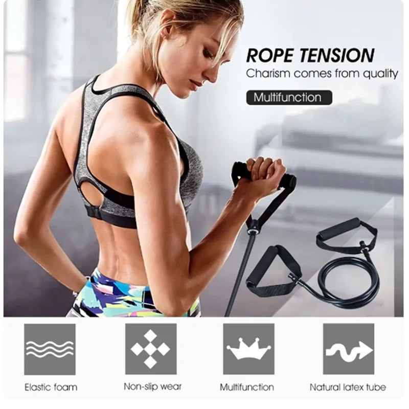 Resistance Bands With Handles Exercise Workout For Men Women Strength Training Equipment At Home 5 Levels Tube Band Pull Rope