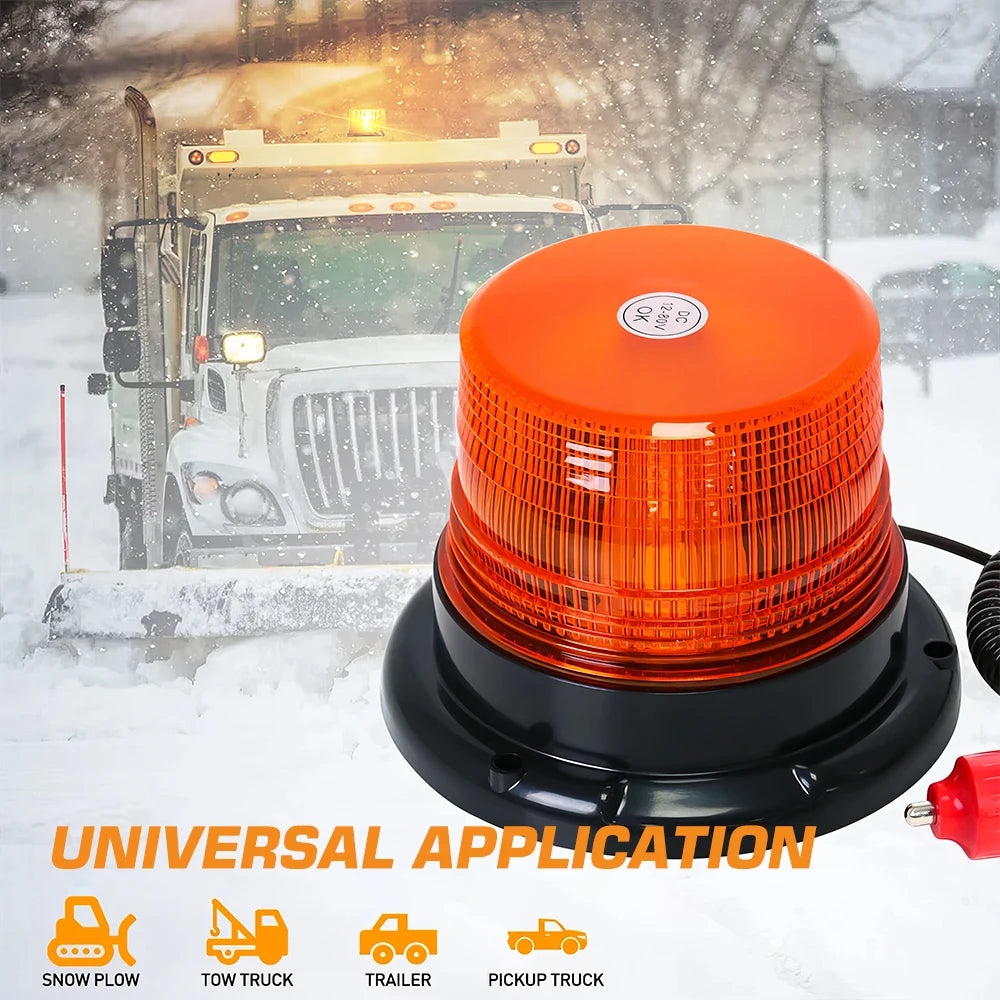 LED Rotating Beacon 12-24V Volt Magnet Warning Light Strobe Light Rotating Beacon