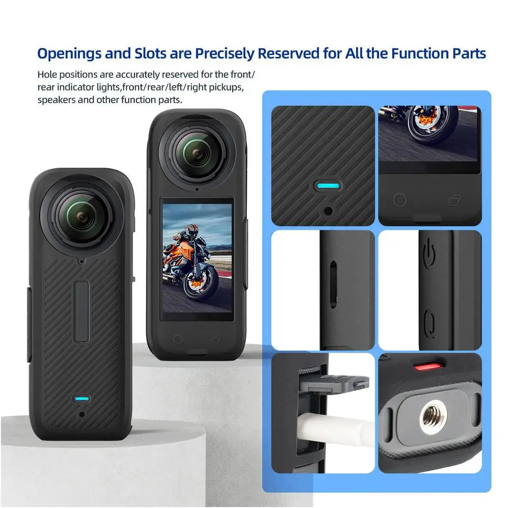 Action Camera Silicone Protection Soft Lens Protective Case Silicone Protective Case For Insta 360X4 Camera Lens Protection