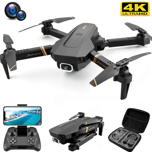 طائرة بدون طيار V4 Rc 4K HD كاميرا واسعة الزاوية 1080P WiFi FPV طائرة بدون طيار بكاميرا مزدوجة طائرة رباعية المراوح نقل في الوقت الحقيقي طائرة هليكوبتر بدون طيار هدية ألعاب