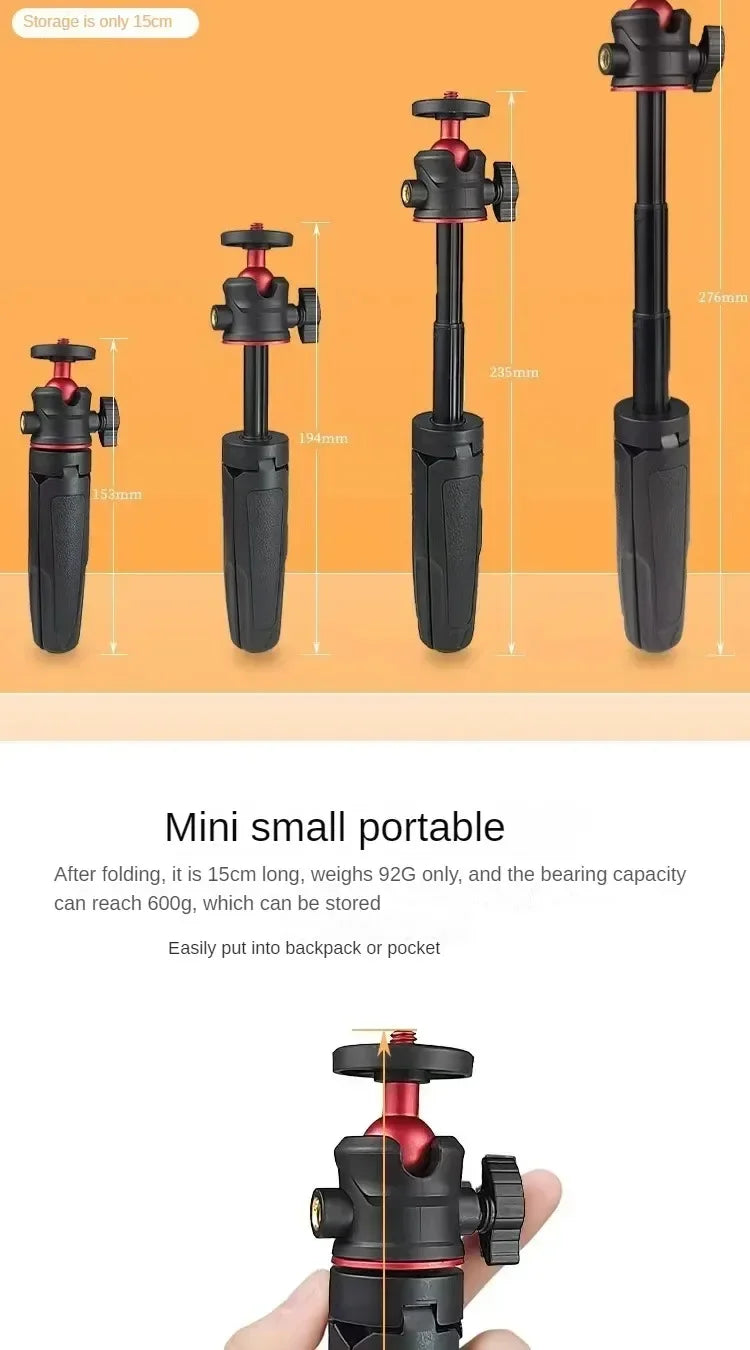 Mini Stretchable Desktop Tripod Handheld Photography Bracket Stand Flexible Ballhead 1/4 Inch Screw Mount SelfieStick for Camera