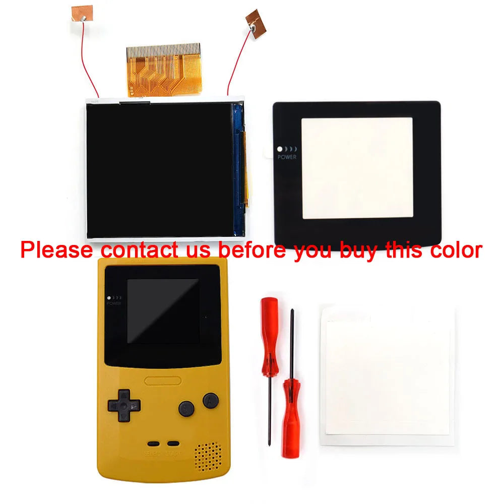 2023 Newest Real Drop In 2.45" GBC Retro Pixel HD IPS Backlight LCD Kit For Gameboy Color GBC No Need Welding and Trim Shell