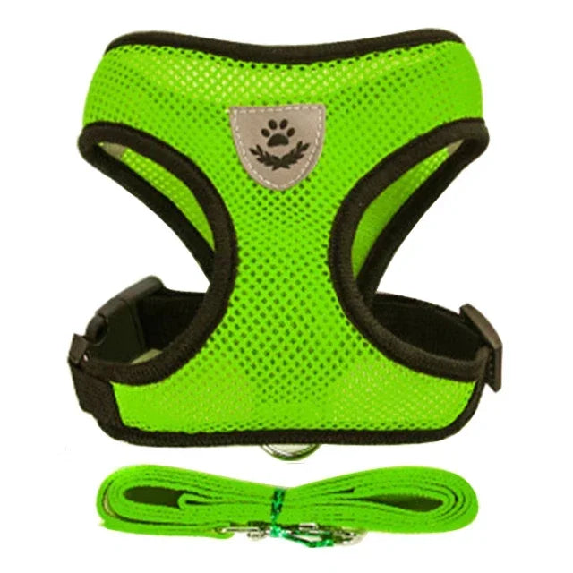 Pet Harness Adjustable Vest Walking Traction Rope Set for Dog Collar Breathable Mesh Harness for Small Medium  Cat Collar