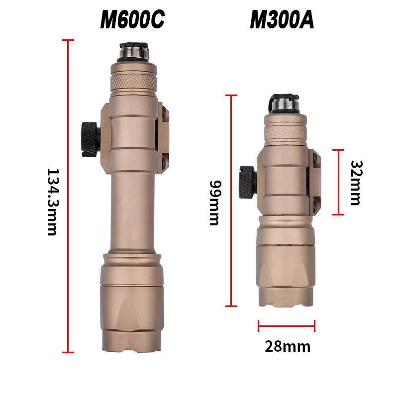 WADSN Tactical Airsoft Flashlight Surefir M600 M600C M300 M300A Light For AR15 Rifle Scout LED Hunting Weapon Gun Outdooring