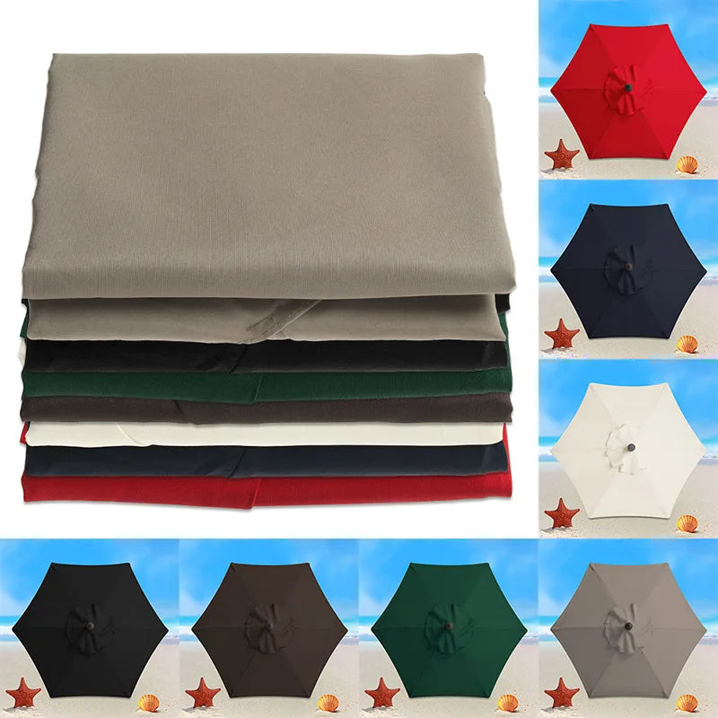 2/2.7/3M Parasol Sunshade Umbrella Cover UV Protection Waterproof Outdoor Canopy Replaceable Cloth Without Stand