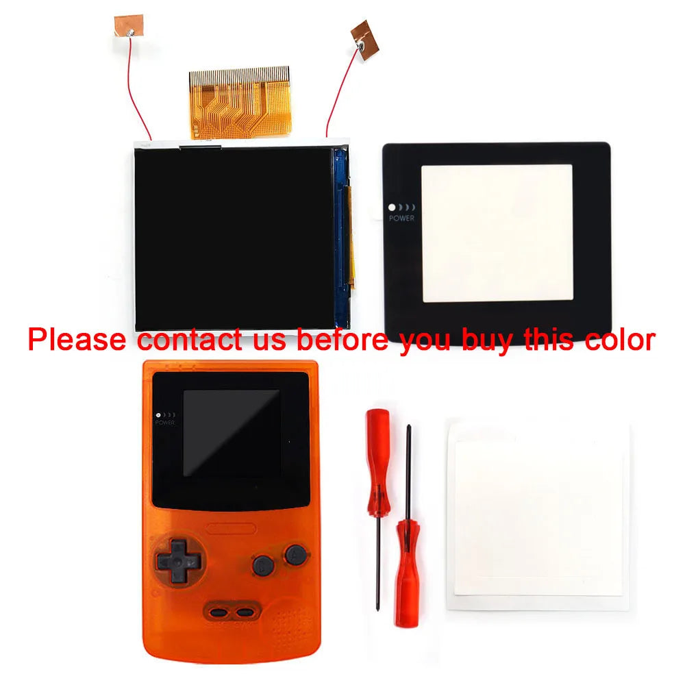 2023 Newest Real Drop In 2.45" GBC Retro Pixel HD IPS Backlight LCD Kit For Gameboy Color GBC No Need Welding and Trim Shell